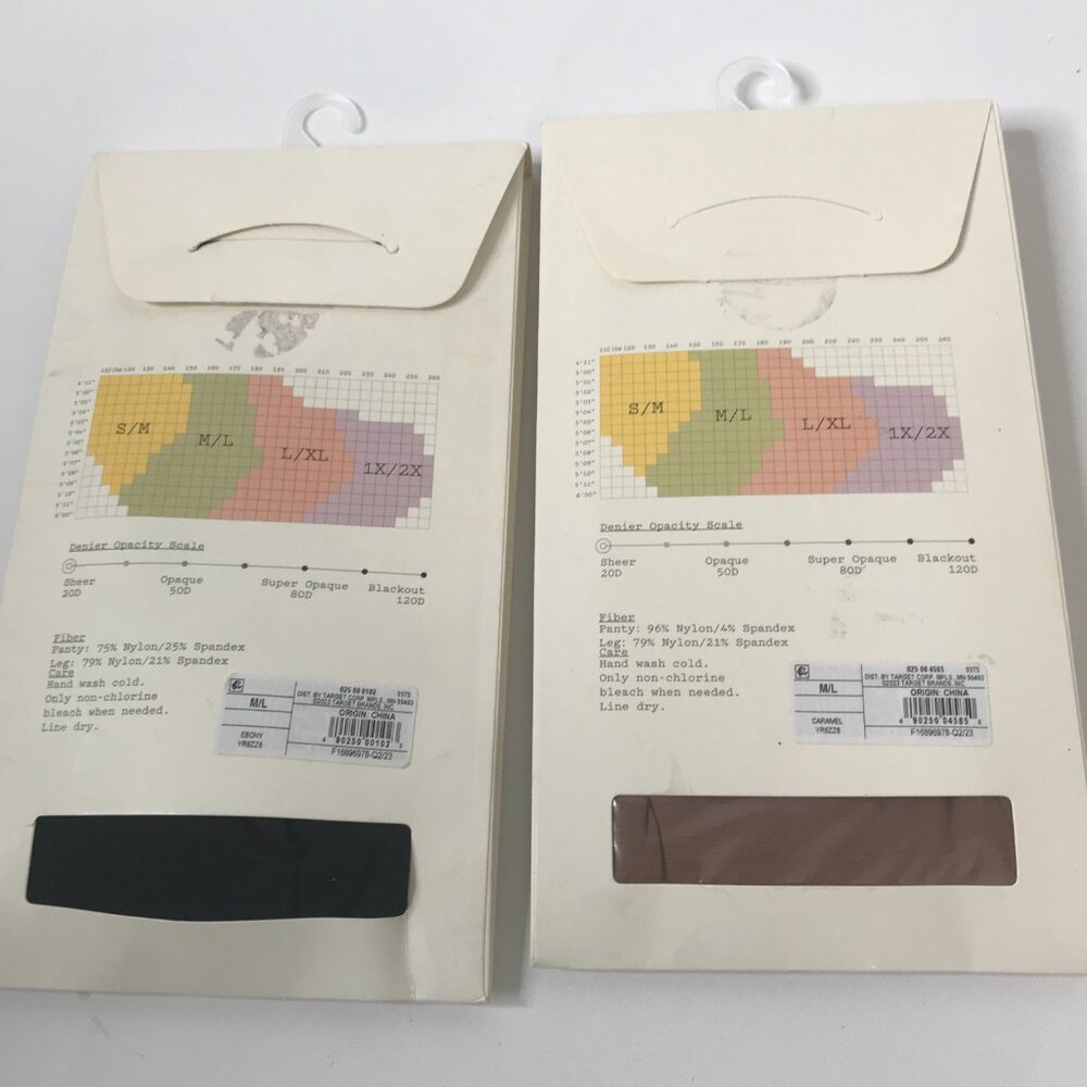 2 Pair A New Day Sheer Hosiery 20 Denier M/L Caramel & Ebony - Picture 4 of 4